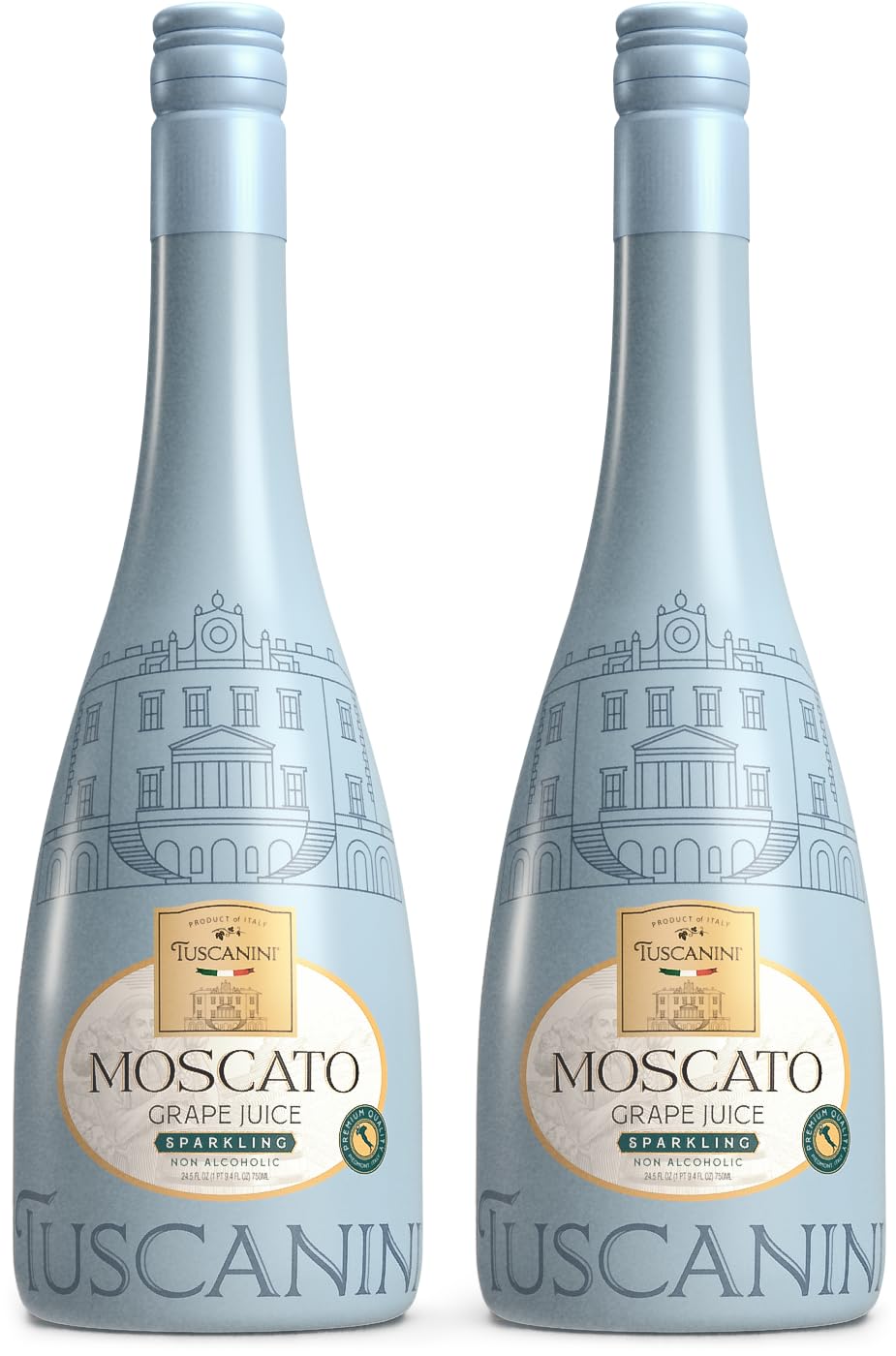 Tuscanini front packaging showing elegant bottle and two‑pack benefit