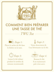 TWG brewed cup in a serene setting illustrating aromatic citrus and floral balance