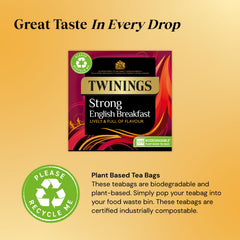 Twinings 1706 Strong Breakfast close-up of individual tea bags highlighting convenience