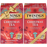 Twinings front packaging showing holiday design and 20-count benefit
