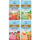 Twinings front packaging showing the cold brew variety sampler and quick convenience