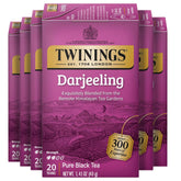 Twinings front box showing Darjeeling branding and 20-count label, convenient storage