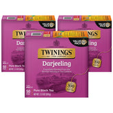 Twinings front packaging showing 50 tea bags, clear branding and freshness