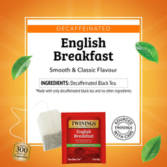 Twinings decaffeinated brewed cup steaming to show a smooth, full-bodied flavor