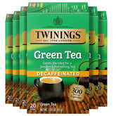 Twinings decaffeinated green tea front packaging shows brand and convenience