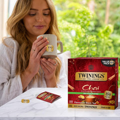 Twinings loose tea and chai spices display, highlighting ingredient profile and aroma