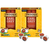 Twinings packaging front view showing Earl Grey pods and brand clarity