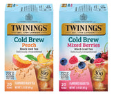 Twinings front packaging showing Peach and Mixed Berries for quick identification and convenience
