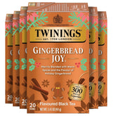 Twinings front box showing Gingerbread Joy packaging and holiday design benefit convenience