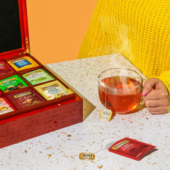 Twinings individually sealed tea bag pouch detail preserving freshness for travel