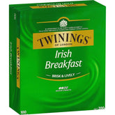 Twinings front box packaging showing Irish Breakfast and 100 count benefit