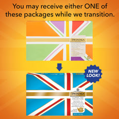Twinings label and flavour list detail highlighting included blends for easy selection