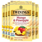 Twinings front box showing mango and pineapple imagery and benefits