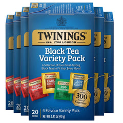 Twinings front box showing all four black tea varieties and clear labeling for easy selection