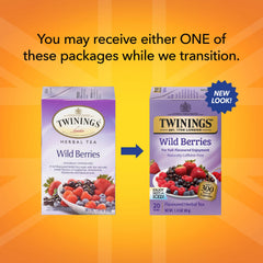 Twinings dry blend detail showing fruit pieces and herbs for natural berry flavour