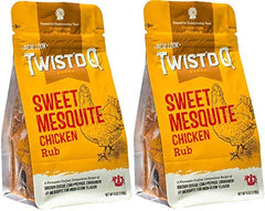 Twist'd Q front packaging showing the sweet mesquite rub and flavorful seasoning