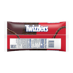 Close-up of Twizzlers chocolate twist texture highlighting chewy consistency