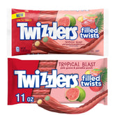 Twizzlers front packaging showing Tropical Blast 2-pack and easy sharing