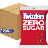 TWIZZLERS front packaging showing 5 oz sugarless strawberry bag and branding for easy retail recognition