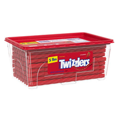Close-up of Twizzlers texture highlights chewy strawberry appeal and quality
