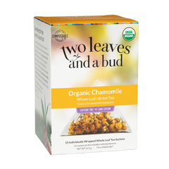 Two Leaves and a Bud front box showing sachets and organic label, clear product benefit
