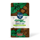 Two Rivers Coffee front packaging showing Junior Mint flavored 10 oz bag and clear branding benefit: easy identification