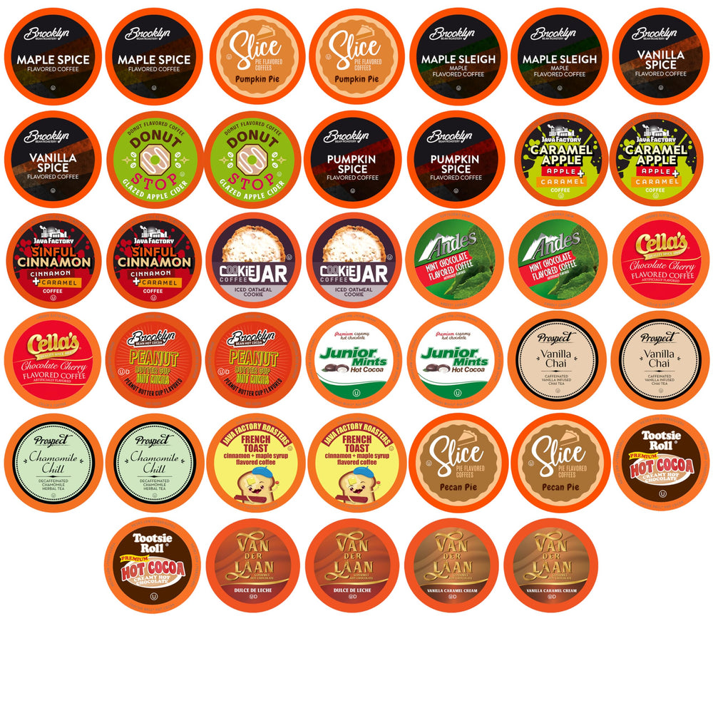 Two Rivers Coffee front packaging showing assortment and seasonal appeal