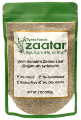 Zaatar by Tyme Foods front packaging showing label and authentic ingredients, boosts pantry flavor