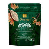 U brand front package of cacao butter showing organic label and weight