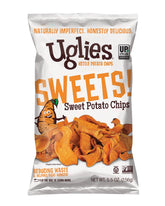 Uglies front packaging showing brand and sweet potato chips for easy identification and appeal