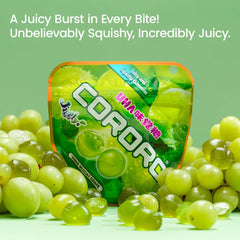 UHA CORORO open pouch with gummies spilled, highlighting portability and reseal freshness