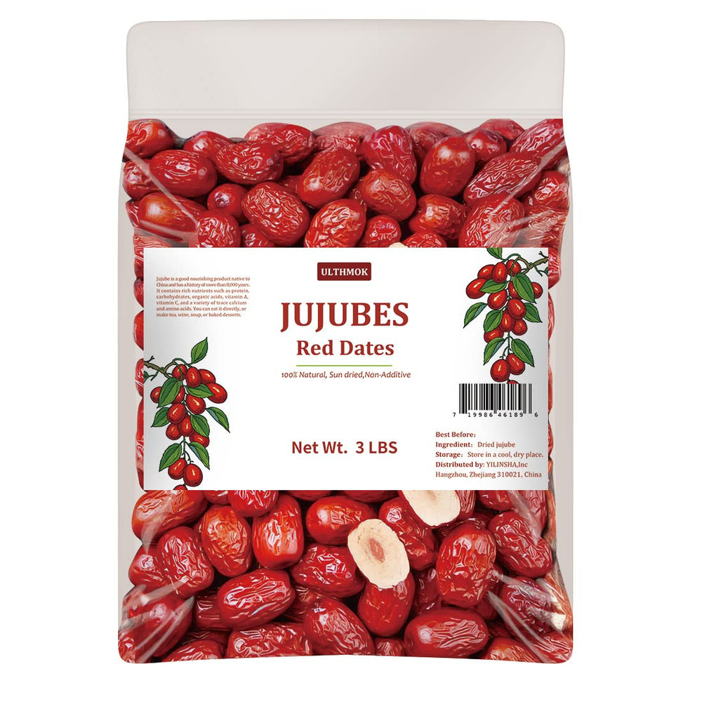 ULTHMOK front packaging of 3 lb dates showing product branding and weight