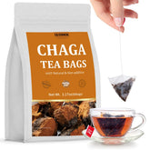 ULTHMOK front packaging showing 60 chaga tea bags and benefits