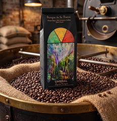 Umbral Coffee bag label detail focused on roast profile and origin for informed choice