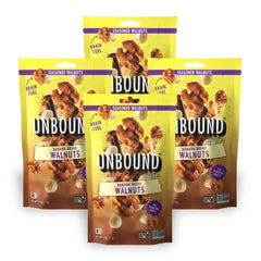 UNBOUND front packaging showing banana bread walnuts and benefits