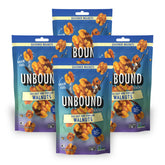 UNBOUND front packaging showing sea salt vinegar walnuts and snacking benefit