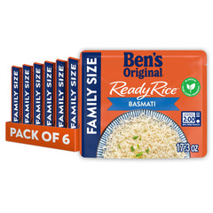 UNCLE BEN'S family pack front view showing six 17.3 oz pouches and quick convenience