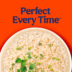 UNCLE BEN'S cooked jasmine rice served on a white plate ready to pair with entrees