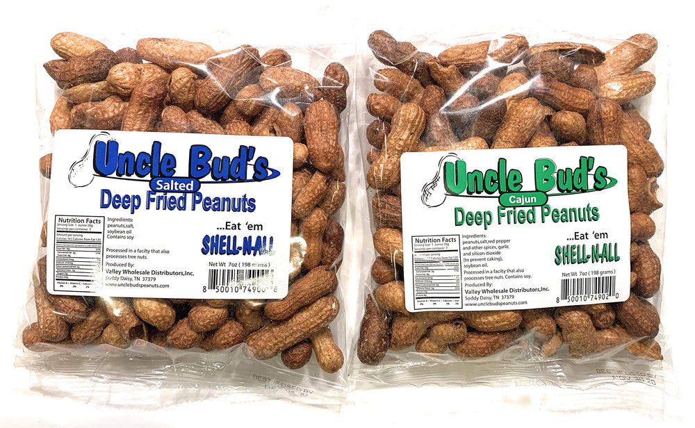 Uncle Bud's front packaging shows two 7 oz pouches, convenient and flavorful