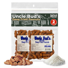 Jerky-n-Spice Uncle Bud's front packaging showing two-pack and bold salted flavor benefit