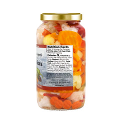 Uncle Giuseppe's close-up of pickled vegetables highlighting crisp texture and color