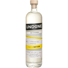 Undone bottle front view showing elegant label and premium look for cocktail versatility