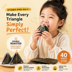 UNHA'S onigiri being wrapped in a kitchen demonstrating quick assembly