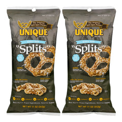 Unique Pretzels front packaging showing 11 oz bag and bold salt for quick identification and convenience
