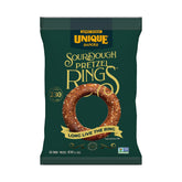 Unique Snacks front packaging showing 2 oz bag and 12-pack convenience for on-the-go
