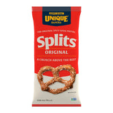 Unique Snacks front packaging showing multipack and crisp pretzels benefit convenience