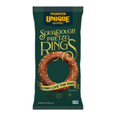 Unique Snacks front packaging showing 11 oz bag and ring shape benefit grab-and-go