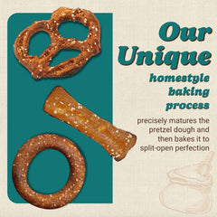 Unique Snacks in hand to show bag size and 96-ounce three-pack scale for sharing