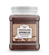 Unpretentious chocolate sprinkles front packaging showing 4-cup label and benefit