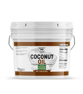 Unpretentious bucket front view showing label and resealable lid, highlights convenience